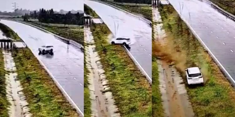 गंगा एक्सप्रेसवे पर BJP MLA की फॉर्चुनर का फटा टायर, स्किड करते हुए डिवाइडर से टकराई गाड़ी, बाल-बाल बचे नेता