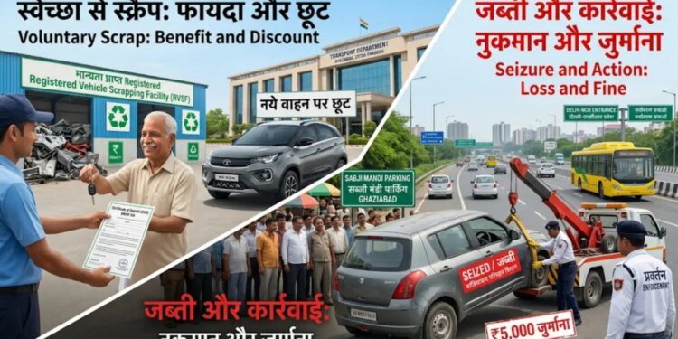 गाजियाबाद में पुराने वाहनों पर बड़ा एक्शन: 10 साल पुराने डीजल और 15 साल पुराने पेट्रोल वाहन होंगे जब्त, ₹5000 का कटेगा चालान