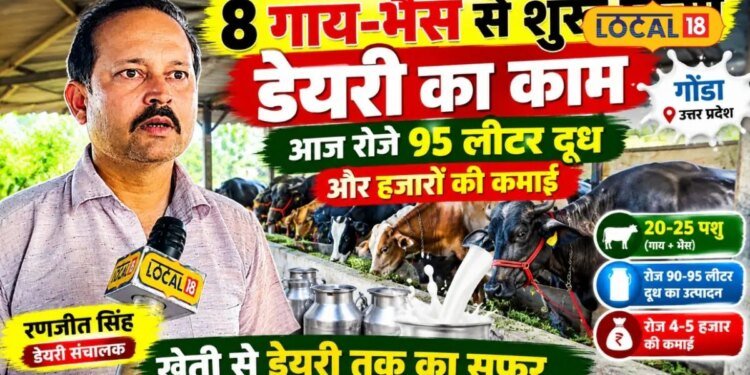 Animal Husbandry : रोज कमा रहे 5 हजार…गोंडा के रणजीत सिंह ने 12वीं के बाद शुरू कर दी डेयरी फार्मिंग, अपनाई ये ट्रिक