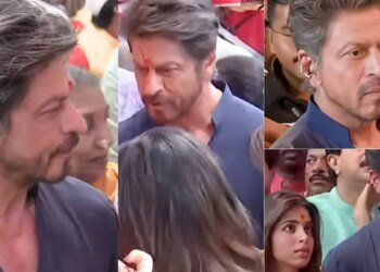 लालबागचा राजा के दरबार में किंग खान, परिवार के साथ किए बप्पा के दर्शन, गौरी-सुहाना की सादगी ने जीता दिल