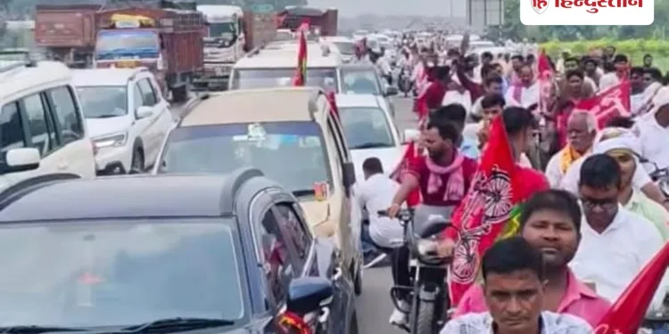 सपा नेता की बिना इजाजत निकली रैली से हाईवे जाम, एंबुलेंस फंसी; दौड़ी पहुंची कई थानों की पुलिस, Uttar-pradesh Hindi News