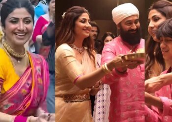 गणपति विसर्जन: नौवारी साड़ी में जमकर थिरकीं शिल्पा शेट्टी, बप्पा की भक्ति में डूबी दिखीं हीरोइन